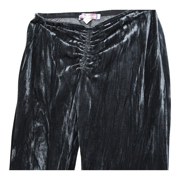 Urban Outfitters Apolonia Velvet Flare Pants Gray Blk Medium Whimsigoth Y2K 90s - Picture 4 of 9